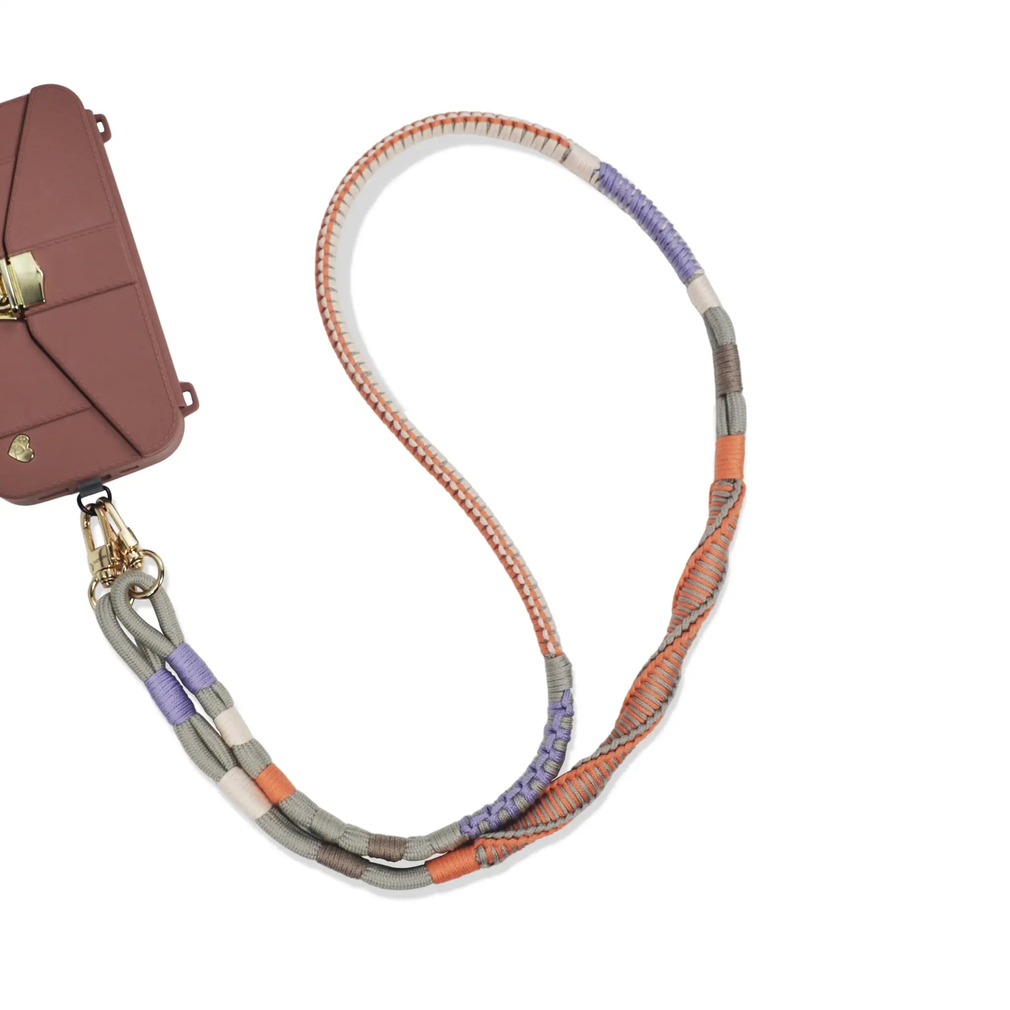 Phone strap mounted via phone charging port in Amber Haze