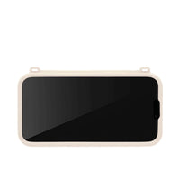 Strap-ready design on Beige iPhone purse case