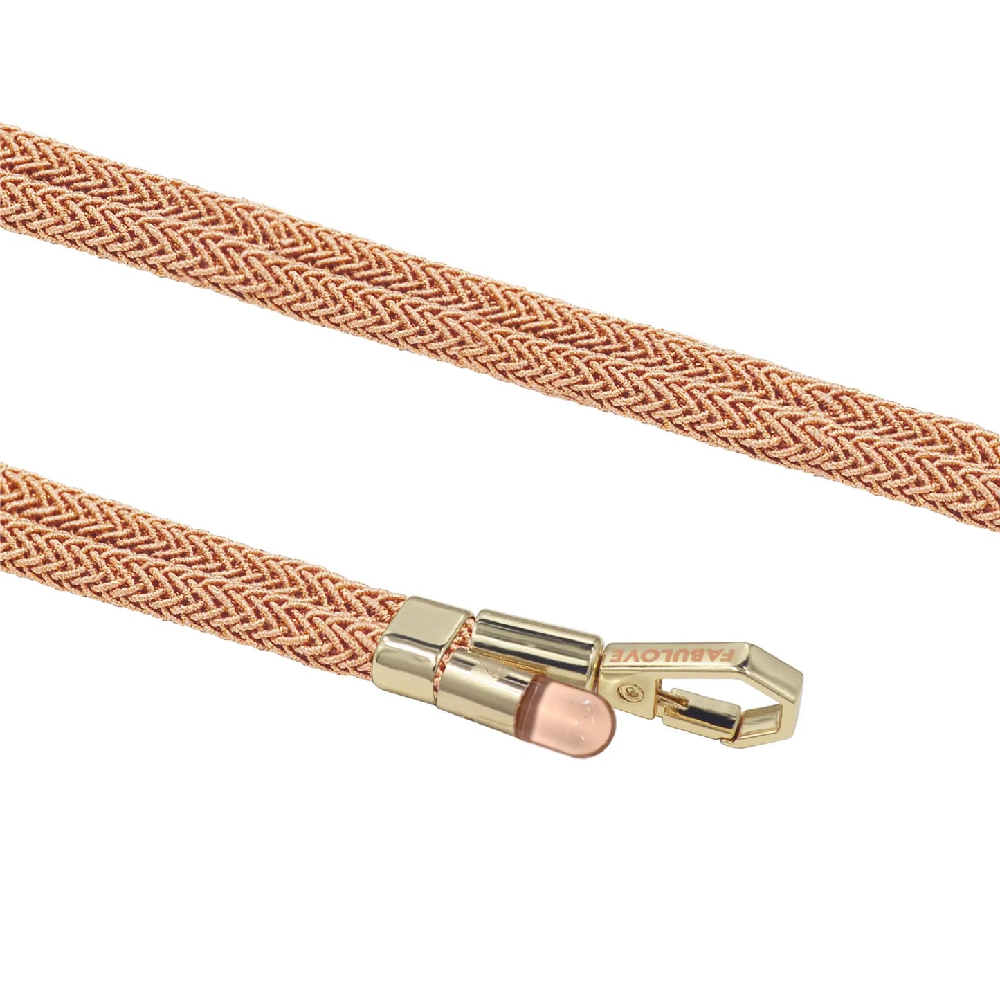 Adjustable Lurex Wristlet With Tiny Bulb - Peach Orange
