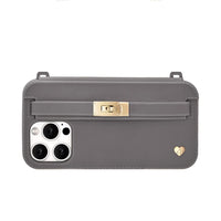 Elephant gray purse case back perspective showing premium finish