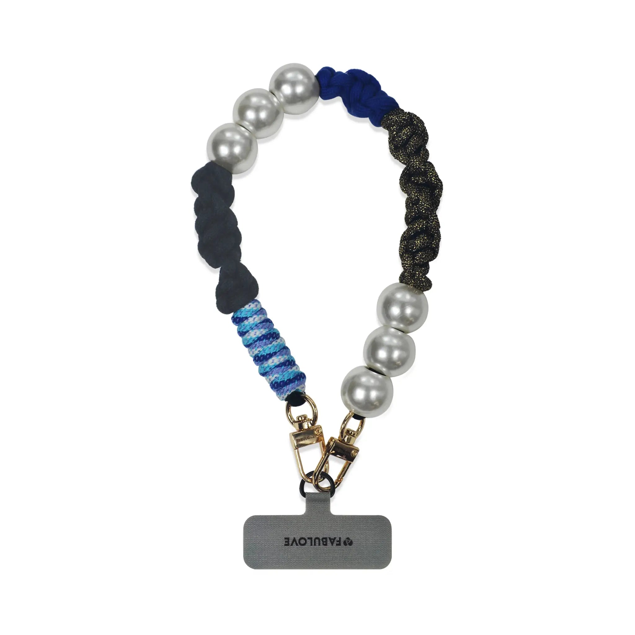 Hades wristlet in hand-braided TENCEL™ hanging with clasped strap card