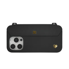iPhone 16 Purse Case with Golden Accents - Black | Stylebase