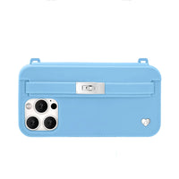 Jordy Blue purse case rear view with recycled silicone texture