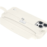 Cream iPhone purse case providing card access