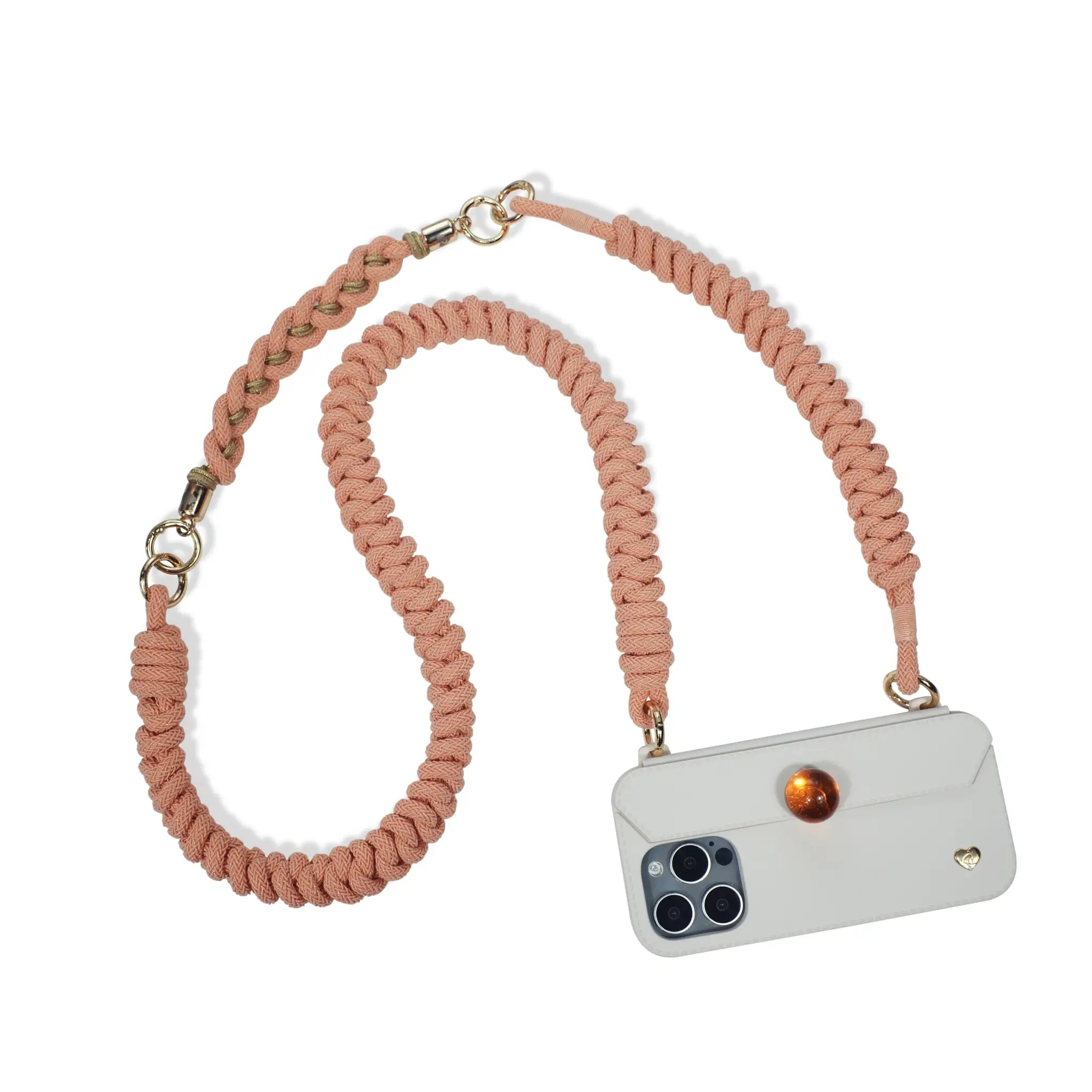 Peach orange straps fully combined for max-length carry on FABULOVE case