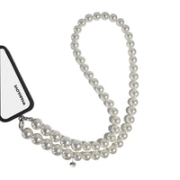 Pearl rope connected to phone case using strap card, suitable for bag or crossbody use