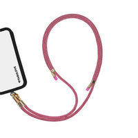 Adjustable Scarlet phone crossbody strap at iPhone charging port