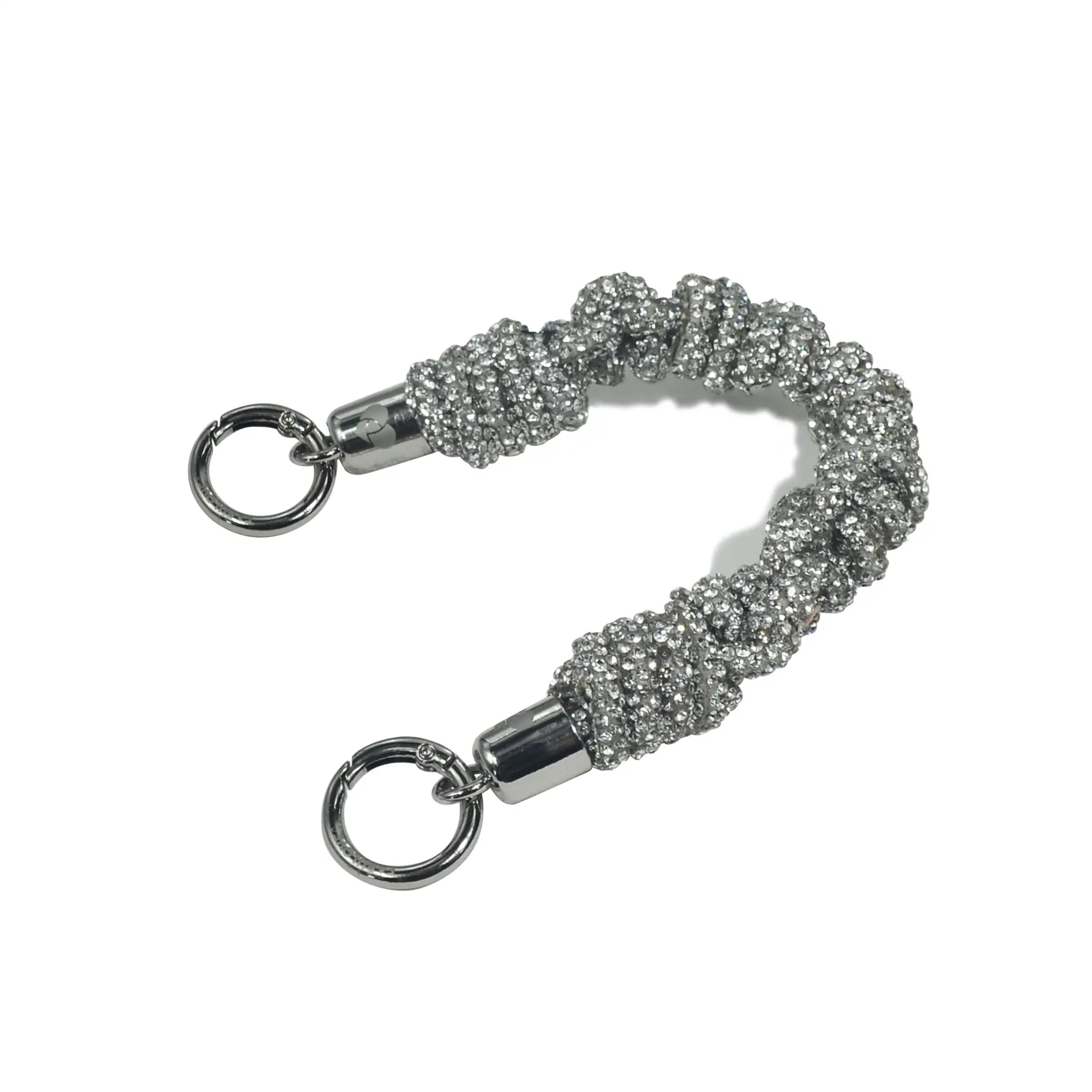 Silver clasp crystal strap for phone and bag accessories