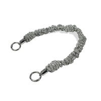 Silver clasp wrist strap with sparkling crystals