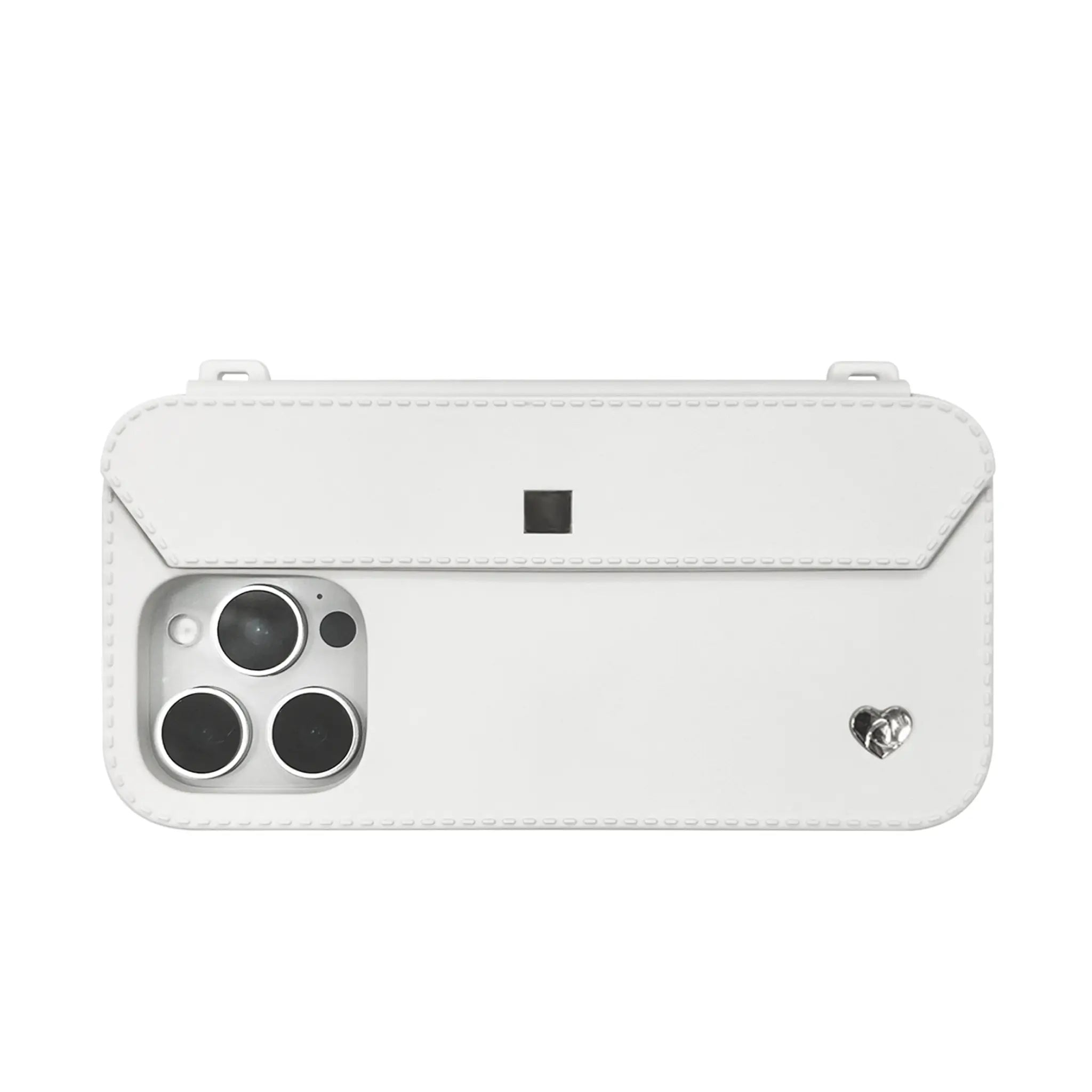Max style: Contemporary white iPhone 16 Pro Max case with silver accents and triple-lens protection