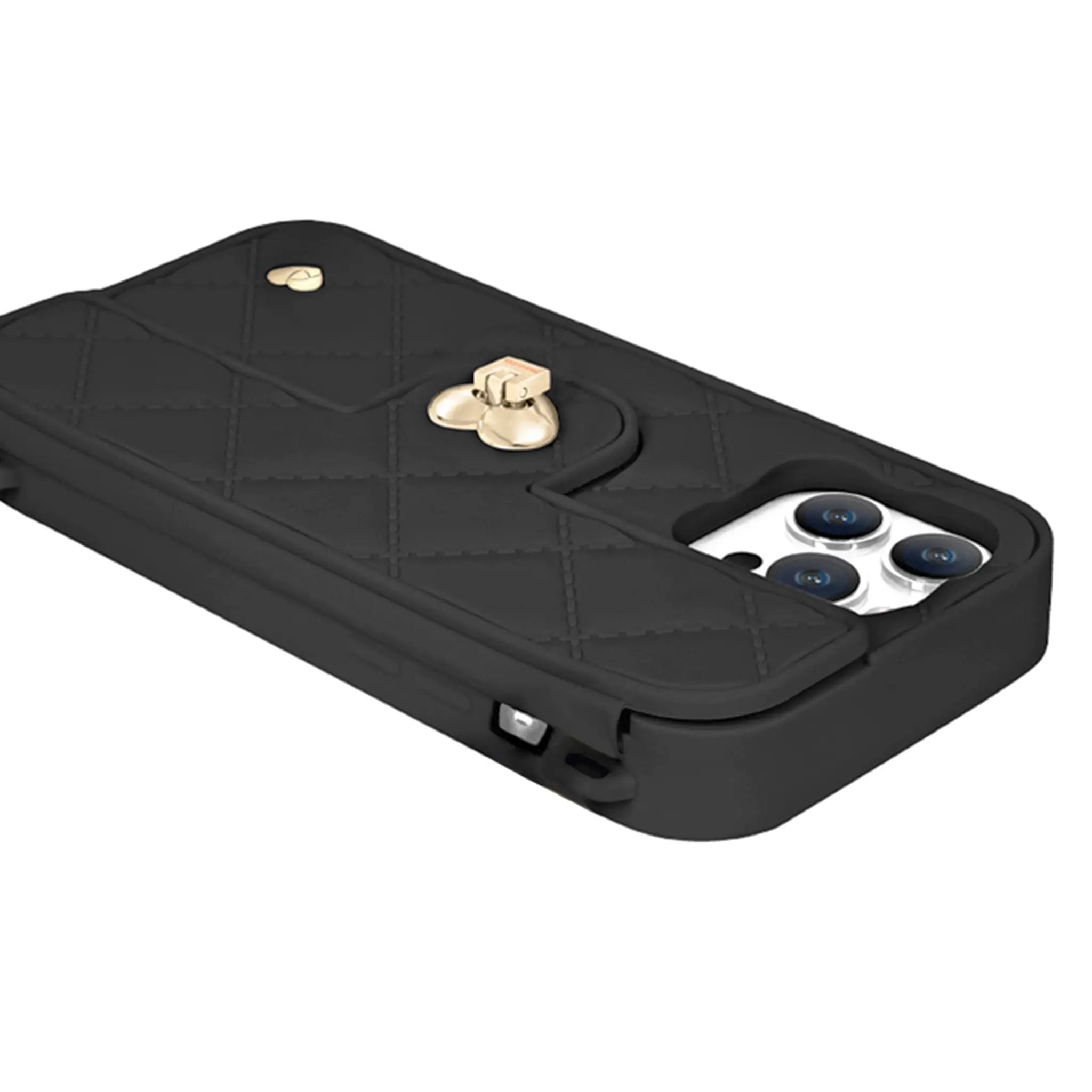 Non-slip textured surface on durable black case