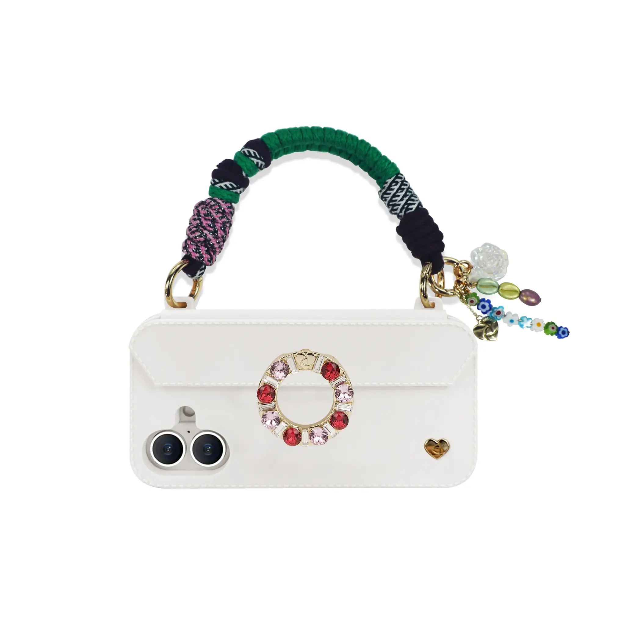 Spica handle straps fixed to FABULOVE phone case ears