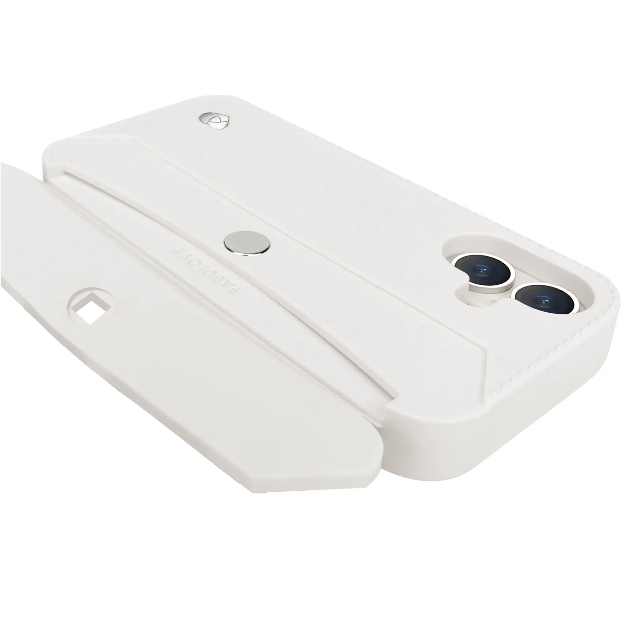 Open ID card slot on sustainable iPhone 16 Pro case with silver details