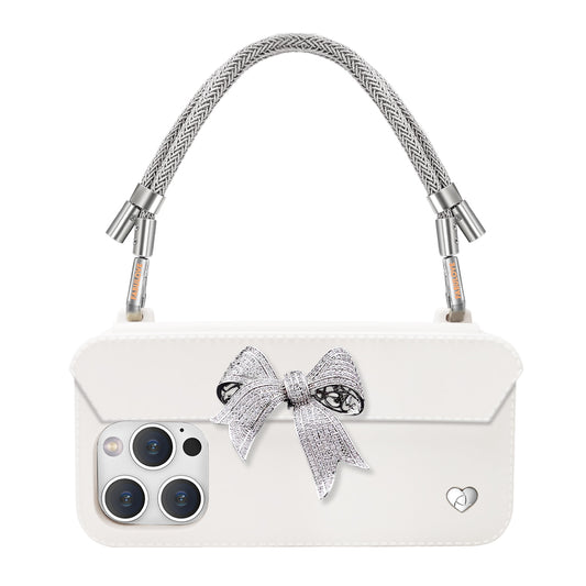 Diamond Bow 【Silver Strap + Off White Pursecase】- Exclusive pre-sale 【10%OFF 】