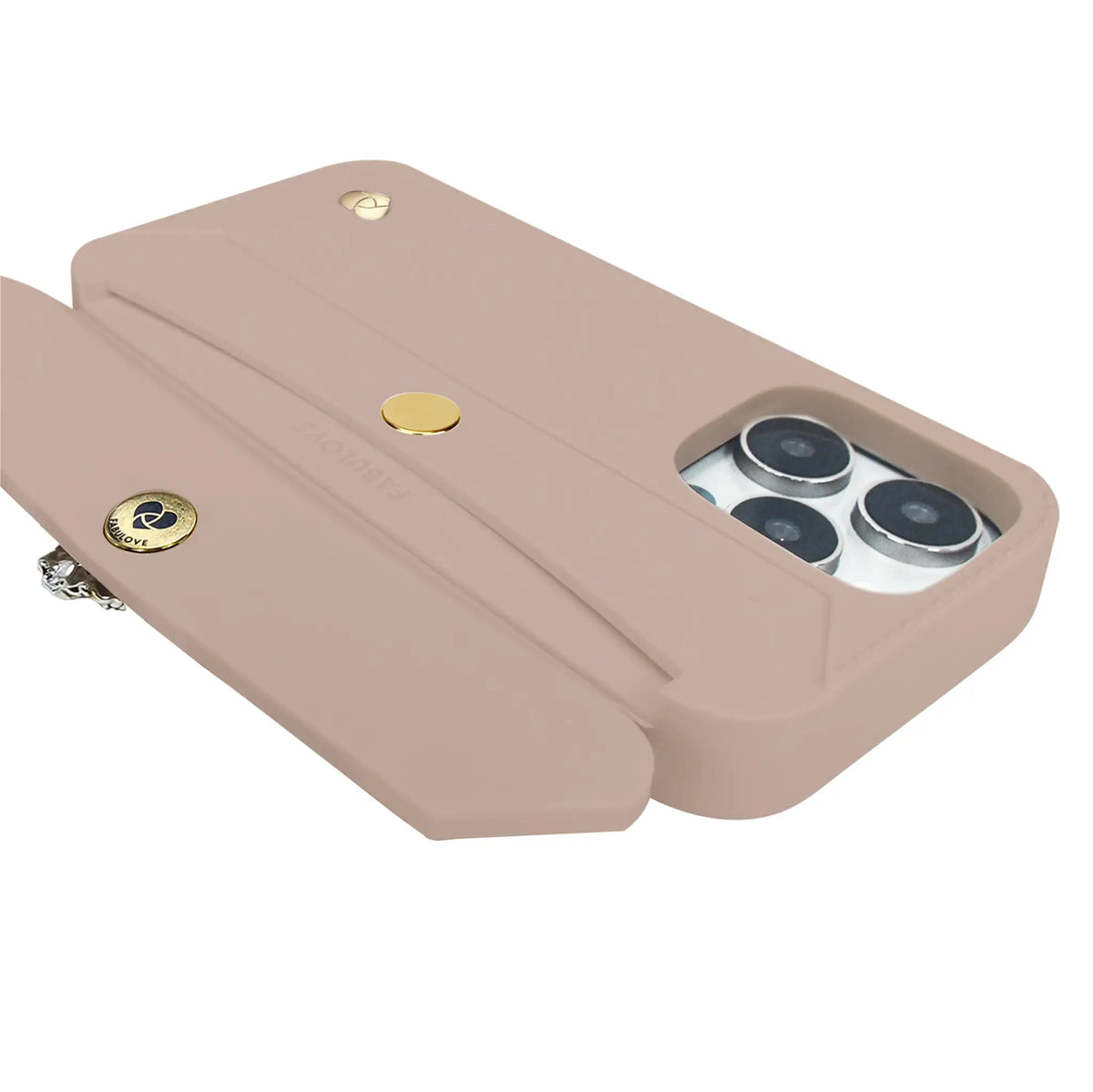 Valentine's Day Special Offer:  iPhone 16 Purse Case with Case Jewel Floral Pearl Oval - Nude | Stylebase