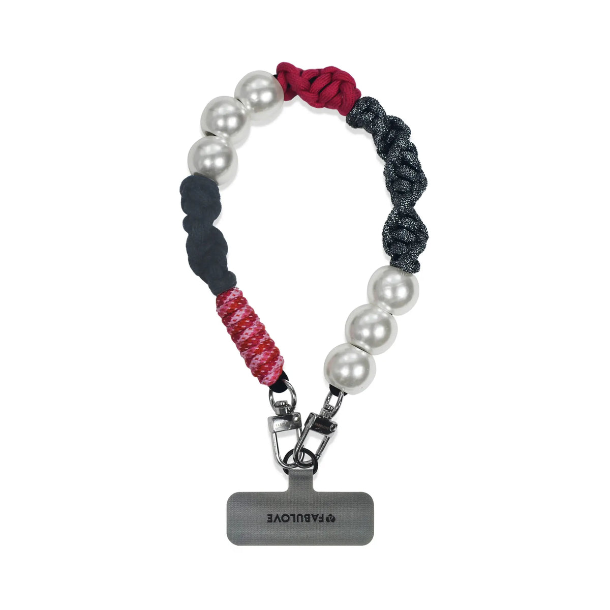 Auren hand-braided wristlet hanging with strap card in natural light