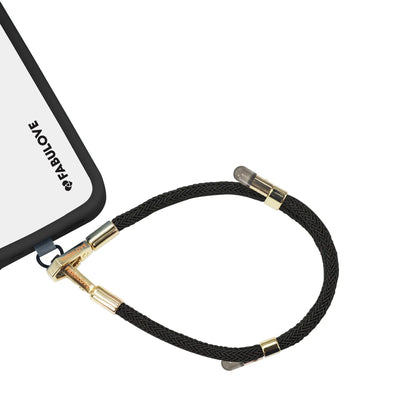Adjustable Lurex Wristlet With Tiny Bulb - Black