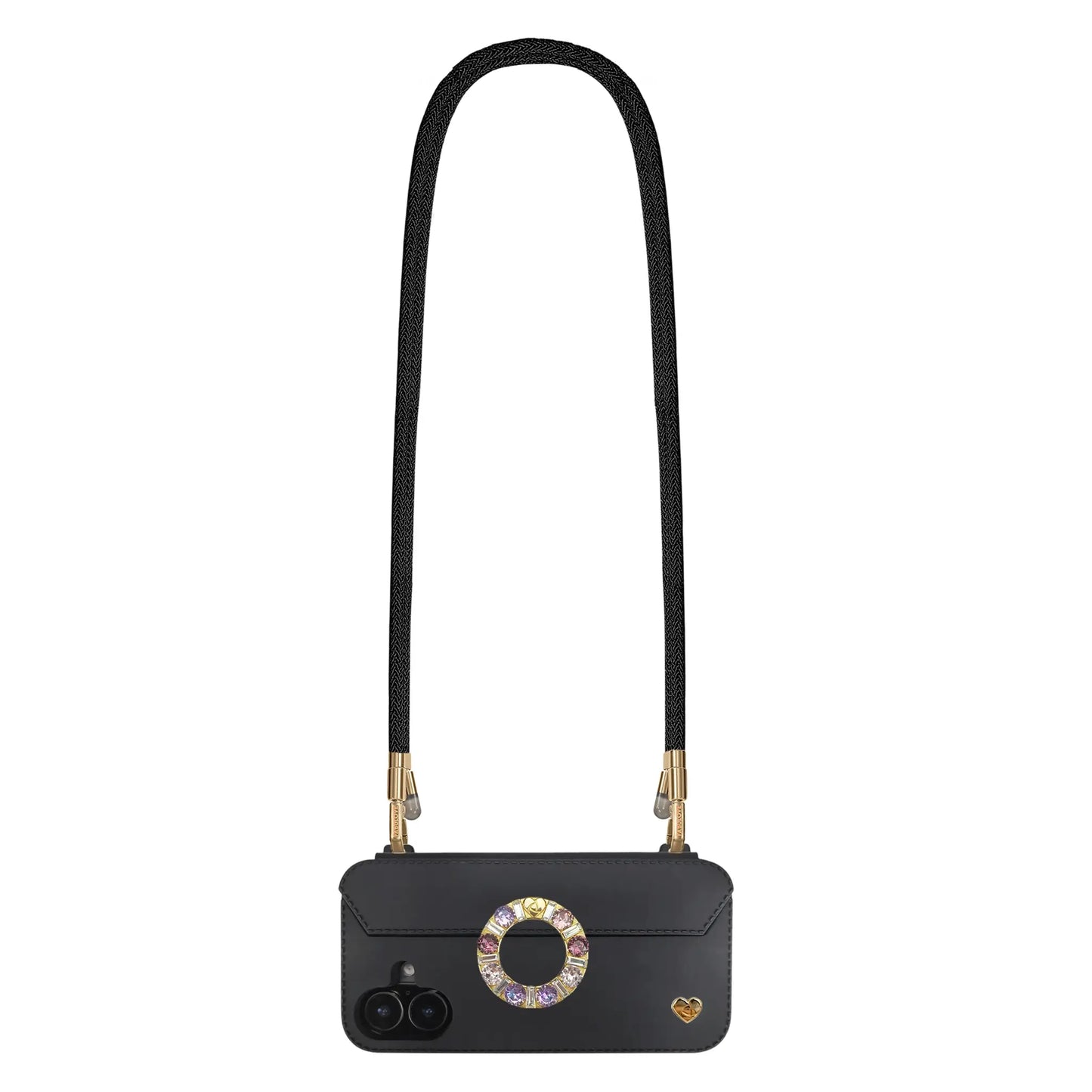Adjustable Lurex Crossbody Strap With Tiny Bulb - Black