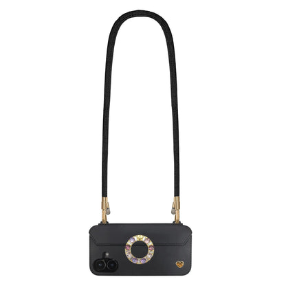 Adjustable Lurex Crossbody Strap With Tiny Bulb - Black