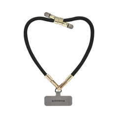 Adjustable Lurex Wristlet With Tiny Bulb - Black