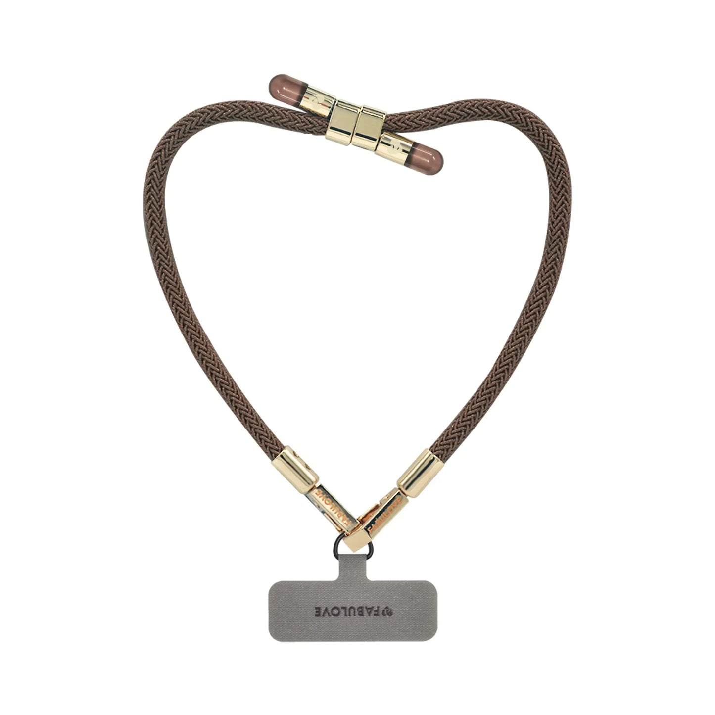 Adjustable Lurex Wristlet With Tiny Bulb - Caramel Brown