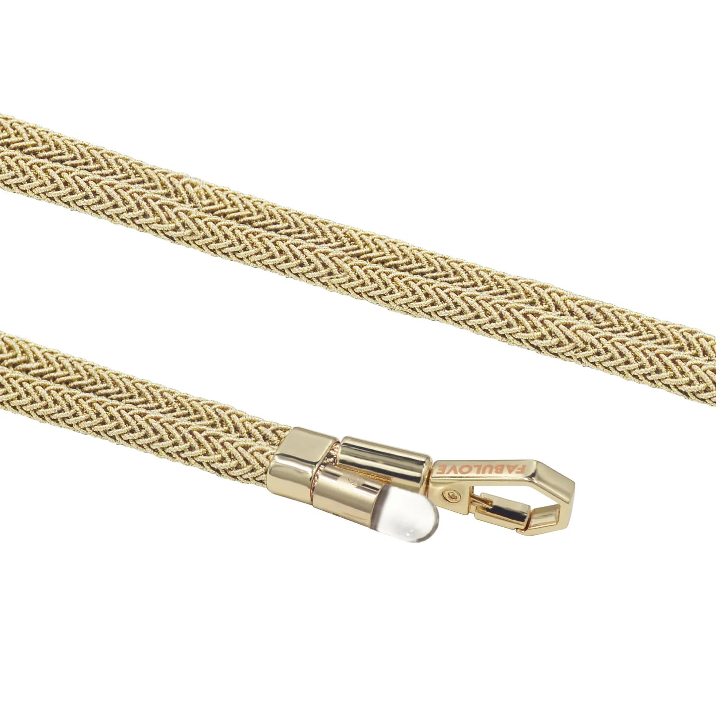 Adjustable Lurex Wristlet With Tiny Bulb - Golden