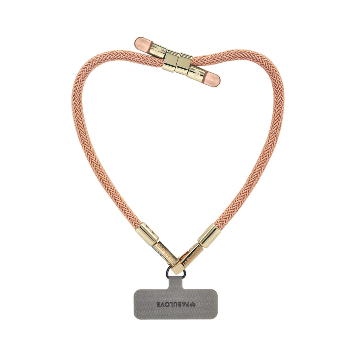 Peach Orange BlingBling wristlet strap highlighted with Tiny Bulb reflectors