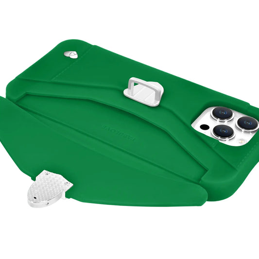 Purse Case: iPhone 13/14/15, Recycled Silicone, Forest | AURA