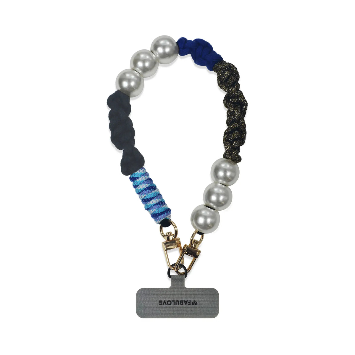 Hades wristlet in hand-braided TENCEL™ hanging with clasped strap card