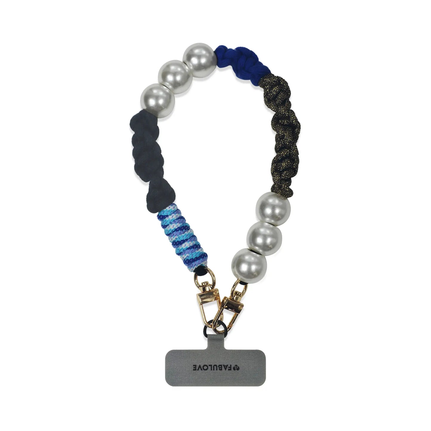 Hades wristlet in hand-braided TENCEL™ hanging with clasped strap card