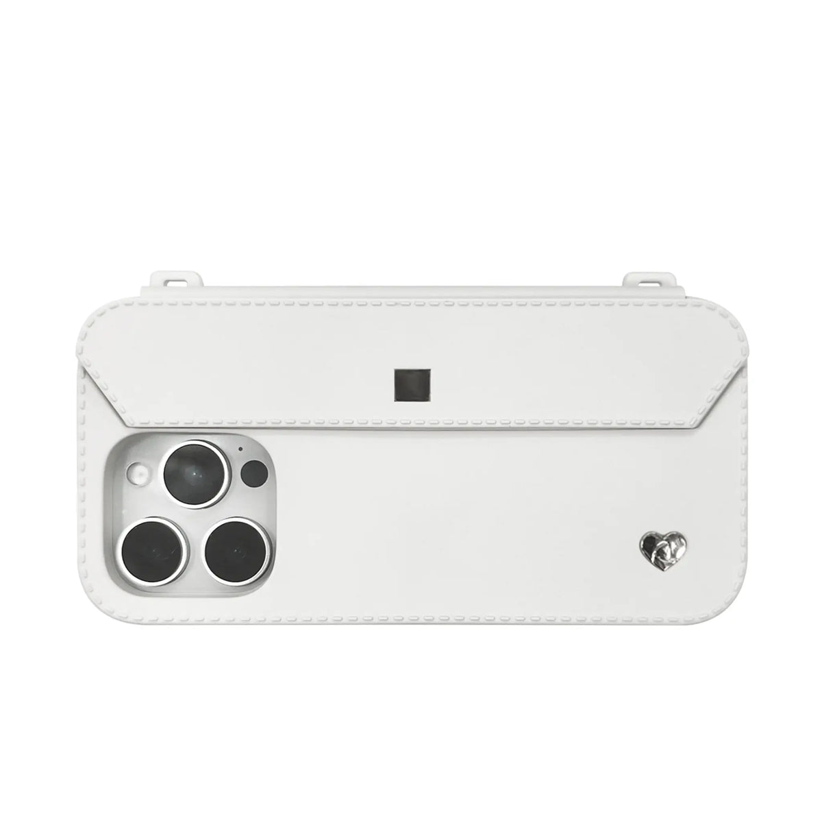 Silver-accented iPhone 16 Pro case showing strap attachment points