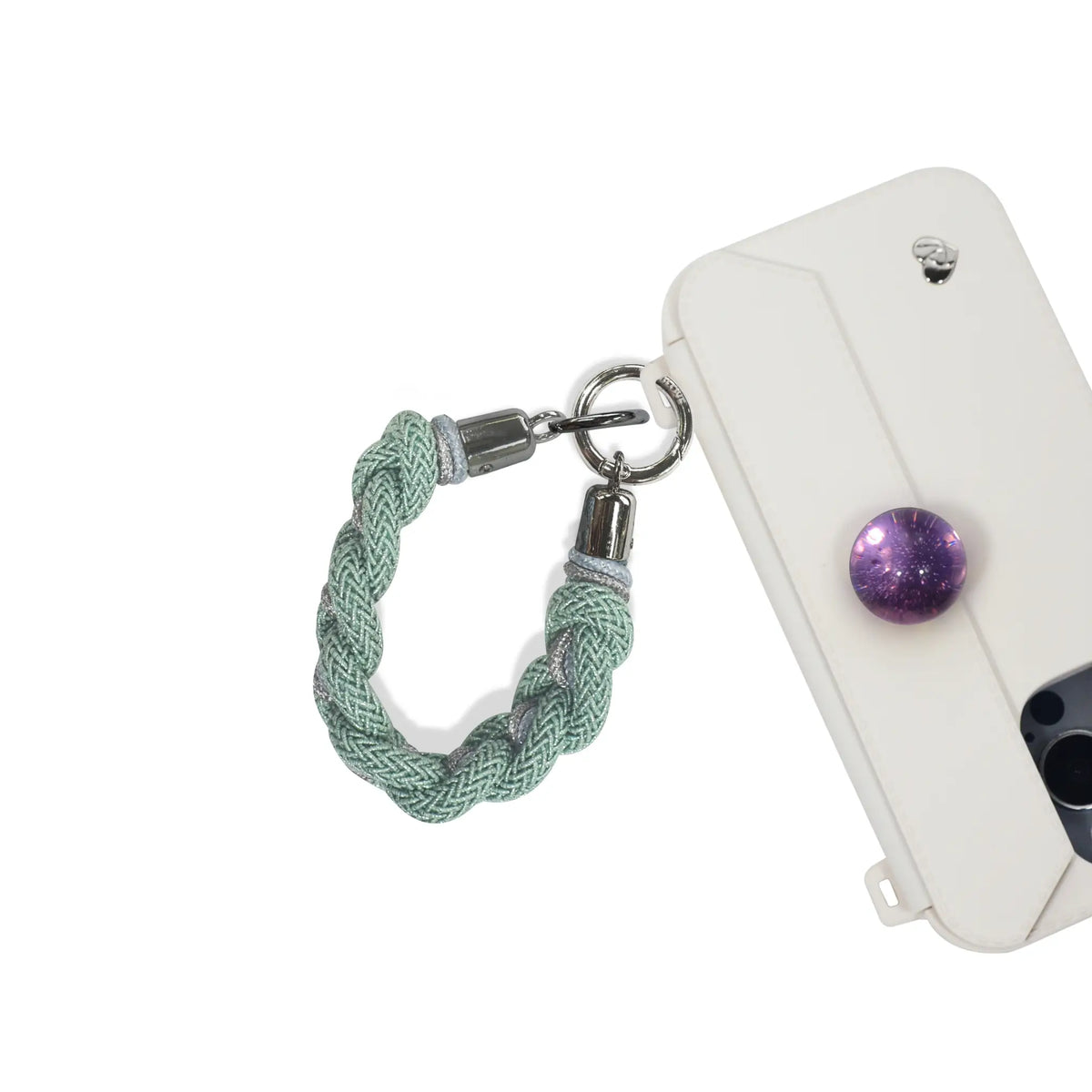 Hand-Braided Flexi Strap – Shoulder/Wristlet/Handle Set- Mint Green