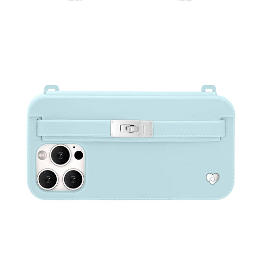 Recycled Silicone iPhone Purse Case with Card Compartment, Mint | LUMI