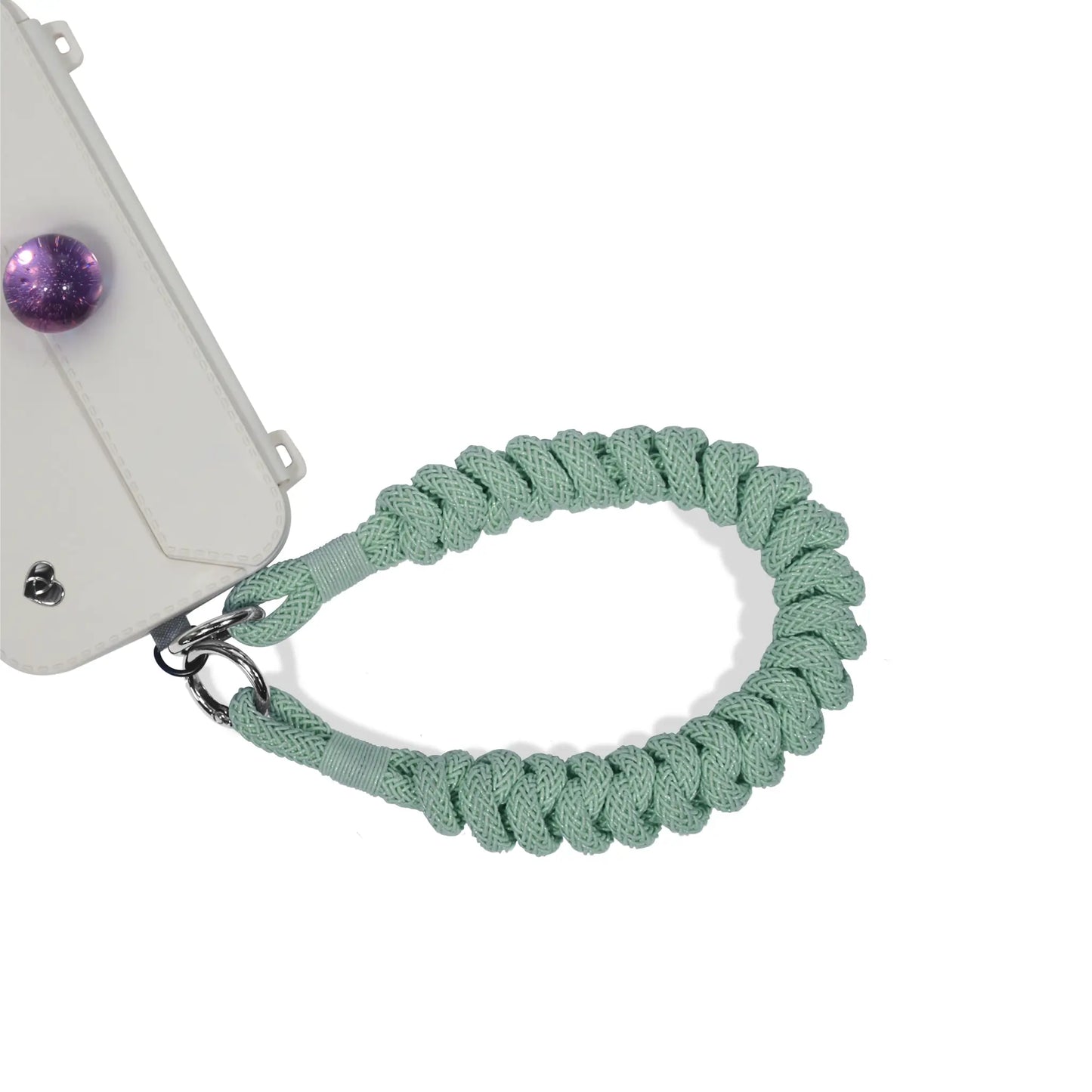 Hand-Braided Flexi Strap – Shoulder/Wristlet/Handle Set- Mint Green