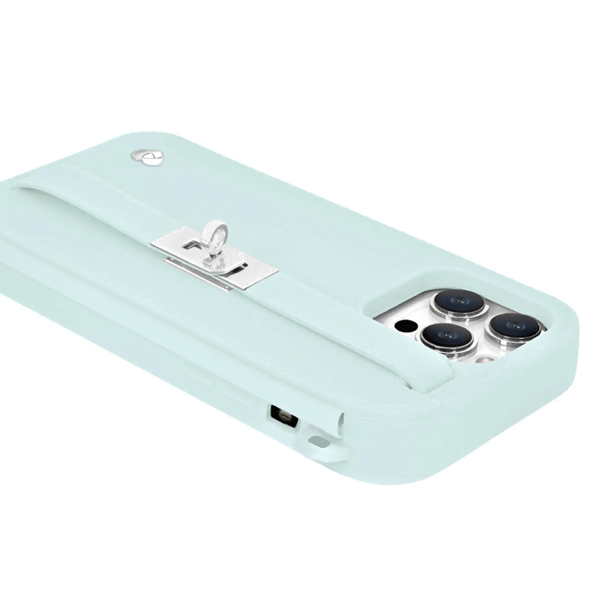 Recycled Silicone iPhone Purse Case with Card Compartment, Mint | LUMI