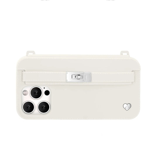Recycled Silicone iPhone Purse Case with Card Compartment, Off White | LUMI