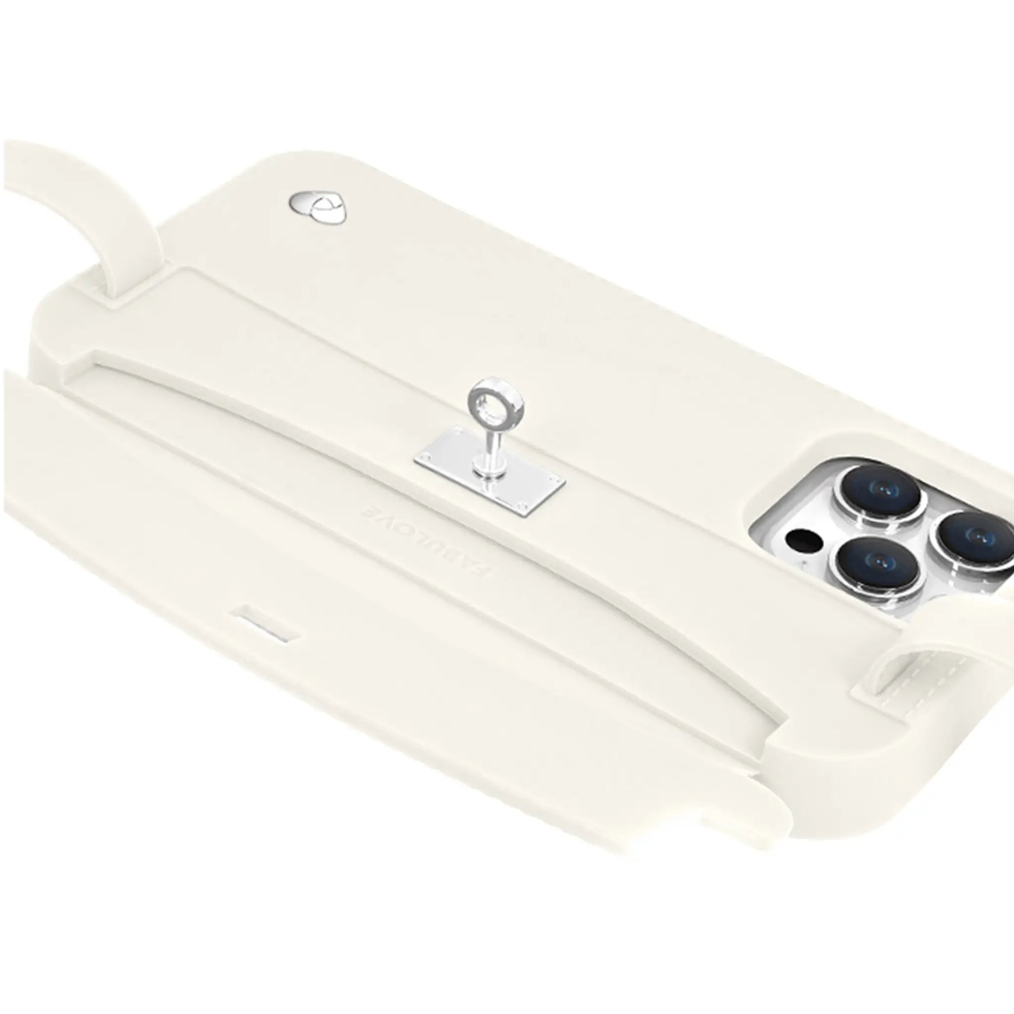 Recycled Silicone iPhone Purse Case with Card Compartment, Off White | LUMI