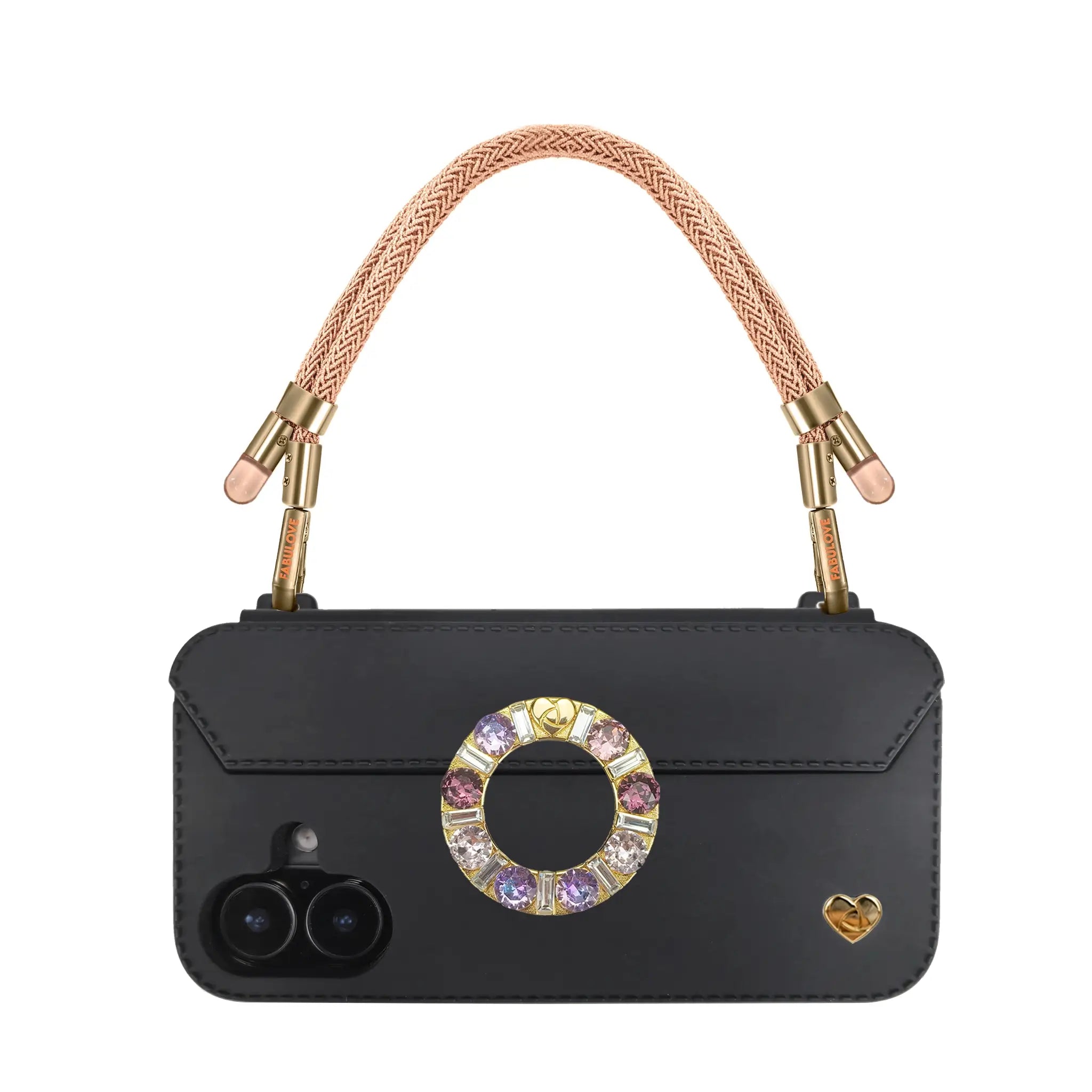 Adjustable Lurex Wristlet With Tiny Bulb - Peach Orange