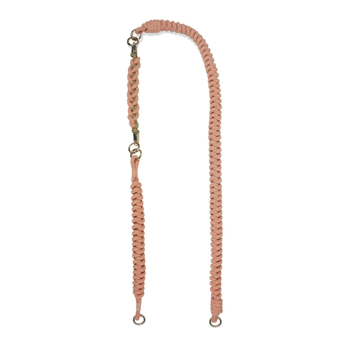 Hand-Braided Flexi Strap – Shoulder/Wristlet/Handle Set- Peach Orange