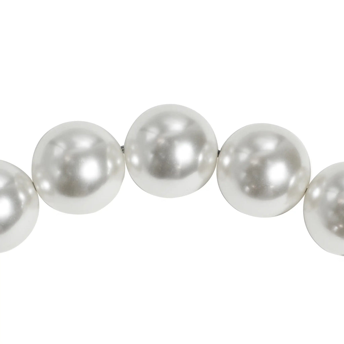 Close-up of pearl beads on handle rope strap, showcasing quality.