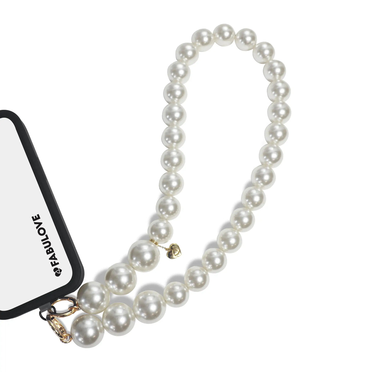 Shoulder strap fastened to phone case via strap card, great for phone or bag carrying.